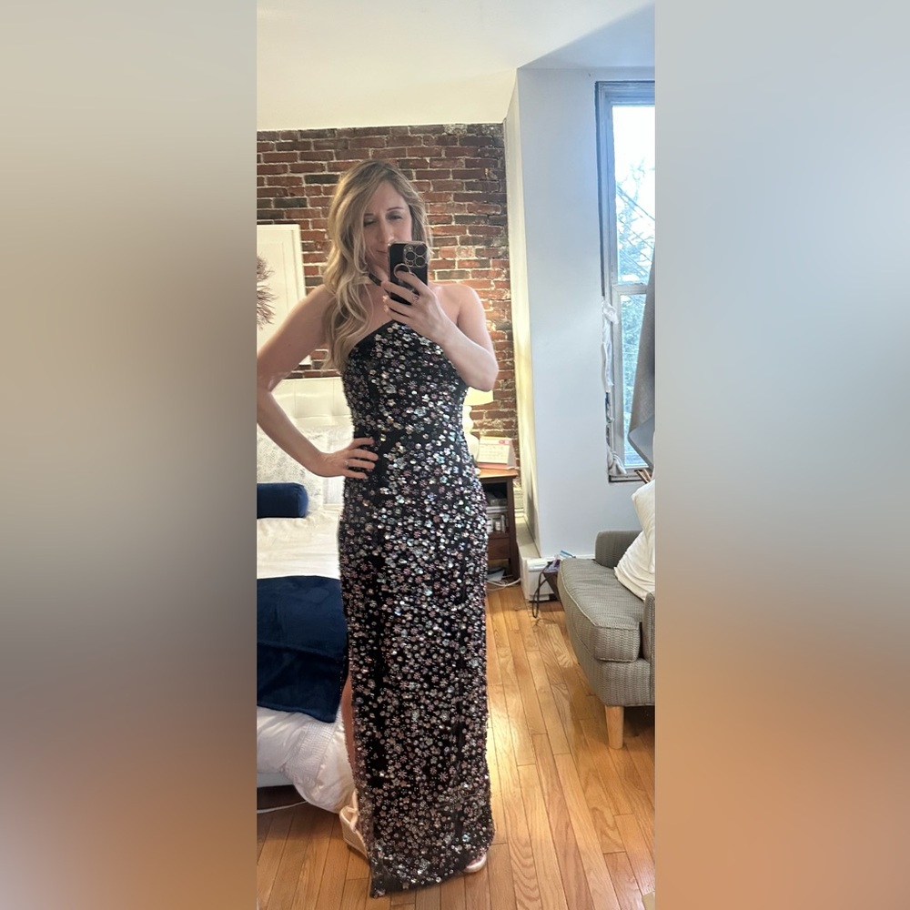 Black Multicolored  Sequin Dress